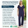 image:imageWiWi Womens Viscose from Bamboo Pajamas Set Short Sleeve Top with Pants Pjs Soft V Neck Sleepwear Lightweight Loungewear S3XAnavy