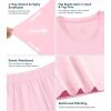 image:imageWiWi Womens Viscose from Bamboo Pajamas Set Short Sleeve Top with Pants Pjs Soft V Neck Sleepwear Lightweight Loungewear S3XApink