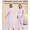 image:imageWiWi Womens Viscose from Bamboo Pajamas Set Short Sleeve Top with Pants Pjs Soft V Neck Sleepwear Lightweight Loungewear S3XAtaro Purple