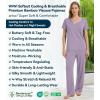 image:imageWiWi Womens Viscose from Bamboo Pajamas Set Short Sleeve Top with Pants Pjs Soft V Neck Sleepwear Lightweight Loungewear S3XAviolet