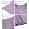 image:imageWiWi Womens Viscose from Bamboo Pajamas Set Short Sleeve Top with Pants Pjs Soft V Neck Sleepwear Lightweight Loungewear S3XAviolet