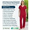 image:imageWiWi Womens Viscose from Bamboo Pajamas Set Short Sleeve Top with Pants Pjs Soft V Neck Sleepwear Lightweight Loungewear S3XAwine Red
