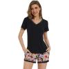 B-black+colorful Floral