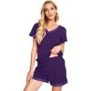 image:imageWiWi Viscose from Bamboo Pajamas Set for Women Super Soft Short Sleeve Cooling Summer Plus Size Pjs Sets Sleepwear S4XCdark Purple