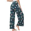 image:imageWiWi Bamboo Viscose Pajama Pants for Women Plus Size Cooling Pajamas Bottoms Wide Leg Lounge Super Soft Sweatpants S4XAchristmas Elk on Green