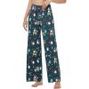 image:imageWiWi Bamboo Viscose Pajama Pants for Women Plus Size Cooling Pajamas Bottoms Wide Leg Lounge Super Soft Sweatpants S4XAchristmas Elk on Green