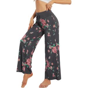 image:imageWiWi Bamboo Viscose Pajama Pants for Women Plus Size Cooling Pajamas Bottoms Wide Leg Lounge Super Soft Sweatpants S4XAcharcoalFloral