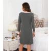 image:imageWiWi Bamboo Viscose Nightgowns for Women Cool Sleep Shirt Super Soft Long Sleeve Lightweight Plus Size Nightshirt S4XAcharcoal