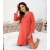 image:imageWiWi Bamboo Viscose Nightgowns for Women Cool Sleep Shirt Super Soft Long Sleeve Lightweight Plus Size Nightshirt S4XAcoral