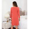 image:imageWiWi Bamboo Viscose Nightgowns for Women Cool Sleep Shirt Super Soft Long Sleeve Lightweight Plus Size Nightshirt S4XAcoral