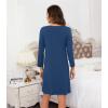 image:imageWiWi Bamboo Viscose Nightgowns for Women Cool Sleep Shirt Super Soft Long Sleeve Lightweight Plus Size Nightshirt S4XAdark Blue