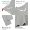 image:imageWiWi Bamboo Viscose Nightgowns for Women Cool Sleep Shirt Super Soft Long Sleeve Lightweight Plus Size Nightshirt S4XAheather Grey