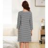 image:imageWiWi Bamboo Viscose Nightgowns for Women Cool Sleep Shirt Super Soft Long Sleeve Lightweight Plus Size Nightshirt S4XAheather Grey Stripe