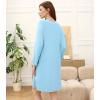 image:imageWiWi Bamboo Viscose Nightgowns for Women Cool Sleep Shirt Super Soft Long Sleeve Lightweight Plus Size Nightshirt S4XApale Blue