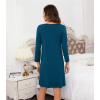 image:imageWiWi Bamboo Viscose Nightgowns for Women Cool Sleep Shirt Super Soft Long Sleeve Lightweight Plus Size Nightshirt S4XApeacock Blue