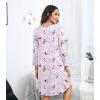 image:imageWiWi Bamboo Viscose Nightgowns for Women Cool Sleep Shirt Super Soft Long Sleeve Lightweight Plus Size Nightshirt S4XApeony on Gray
