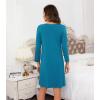 image:imageWiWi Bamboo Viscose Nightgowns for Women Cool Sleep Shirt Super Soft Long Sleeve Lightweight Plus Size Nightshirt S4XAteal Blue