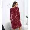 image:imageWiWi Bamboo Viscose Nightgowns for Women Cool Sleep Shirt Super Soft Long Sleeve Lightweight Plus Size Nightshirt S4XAwine Floral
