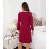 image:imageWiWi Bamboo Viscose Nightgowns for Women Cool Sleep Shirt Super Soft Long Sleeve Lightweight Plus Size Nightshirt S4XAwine Red
