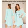 image:imageWiWi Bamboo Viscose Nightgowns for Women Cool Sleep Shirt Super Soft Long Sleeve Lightweight Plus Size Nightshirt S4XBaquaCat