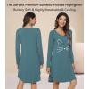 image:imageWiWi Bamboo Viscose Nightgowns for Women Cool Sleep Shirt Super Soft Long Sleeve Lightweight Plus Size Nightshirt S4XBvintage IndigoCat