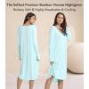 image:imageWiWi Bamboo Viscose Nightgowns for Women Soft Long Sleeve Sleep Shirt Nightshirts Cooling Pajamas Sleepwear S4XAaqua