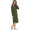 image:imageWiWi Bamboo Viscose Nightgowns for Women Soft Long Sleeve Sleep Shirt Nightshirts Cooling Pajamas Sleepwear S4XAarmy Green