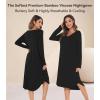 image:imageWiWi Bamboo Viscose Nightgowns for Women Soft Long Sleeve Sleep Shirt Nightshirts Cooling Pajamas Sleepwear S4XAblack