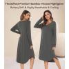 image:imageWiWi Bamboo Viscose Nightgowns for Women Soft Long Sleeve Sleep Shirt Nightshirts Cooling Pajamas Sleepwear S4XAcharcoal