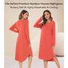 image:imageWiWi Bamboo Viscose Nightgowns for Women Soft Long Sleeve Sleep Shirt Nightshirts Cooling Pajamas Sleepwear S4XAcoral