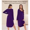 image:imageWiWi Bamboo Viscose Nightgowns for Women Soft Long Sleeve Sleep Shirt Nightshirts Cooling Pajamas Sleepwear S4XAdark Purple