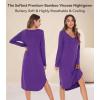 image:imageWiWi Bamboo Viscose Nightgowns for Women Soft Long Sleeve Sleep Shirt Nightshirts Cooling Pajamas Sleepwear S4XAlilac