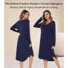 image:imageWiWi Bamboo Viscose Nightgowns for Women Soft Long Sleeve Sleep Shirt Nightshirts Cooling Pajamas Sleepwear S4XAnavy