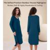 image:imageWiWi Bamboo Viscose Nightgowns for Women Soft Long Sleeve Sleep Shirt Nightshirts Cooling Pajamas Sleepwear S4XApeacock Blue
