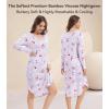 image:imageWiWi Bamboo Viscose Nightgowns for Women Soft Long Sleeve Sleep Shirt Nightshirts Cooling Pajamas Sleepwear S4XApeony on Gray