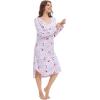 image:imageWiWi Bamboo Viscose Nightgowns for Women Soft Long Sleeve Sleep Shirt Nightshirts Cooling Pajamas Sleepwear S4XApeony on Gray