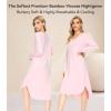 image:imageWiWi Bamboo Viscose Nightgowns for Women Soft Long Sleeve Sleep Shirt Nightshirts Cooling Pajamas Sleepwear S4XApink