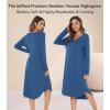 image:imageWiWi Bamboo Viscose Nightgowns for Women Soft Long Sleeve Sleep Shirt Nightshirts Cooling Pajamas Sleepwear S4XAprussian Blue
