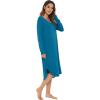 image:imageWiWi Bamboo Viscose Nightgowns for Women Soft Long Sleeve Sleep Shirt Nightshirts Cooling Pajamas Sleepwear S4XAteal Blue