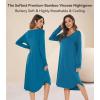 image:imageWiWi Bamboo Viscose Nightgowns for Women Soft Long Sleeve Sleep Shirt Nightshirts Cooling Pajamas Sleepwear S4XAteal Blue