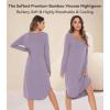 image:imageWiWi Bamboo Viscose Nightgowns for Women Soft Long Sleeve Sleep Shirt Nightshirts Cooling Pajamas Sleepwear S4XAviolet