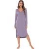image:imageWiWi Bamboo Viscose Nightgowns for Women Soft Long Sleeve Sleep Shirt Nightshirts Cooling Pajamas Sleepwear S4XAviolet