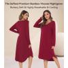image:imageWiWi Bamboo Viscose Nightgowns for Women Soft Long Sleeve Sleep Shirt Nightshirts Cooling Pajamas Sleepwear S4XAwine