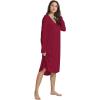 image:imageWiWi Bamboo Viscose Nightgowns for Women Soft Long Sleeve Sleep Shirt Nightshirts Cooling Pajamas Sleepwear S4XAwine