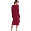 image:imageWiWi Bamboo Viscose Nightgowns for Women Soft Long Sleeve Sleep Shirt Nightshirts Cooling Pajamas Sleepwear S4XAwine