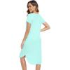 image:imageWiWi Bamboo Viscose Nightgowns for Women Soft Long Sleeve Sleep Shirt Nightshirts Cooling Pajamas Sleepwear S4XBaqua