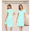 image:imageWiWi Bamboo Viscose Nightgowns for Women Soft Long Sleeve Sleep Shirt Nightshirts Cooling Pajamas Sleepwear S4XBaqua