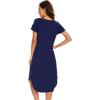 image:imageWiWi Bamboo Viscose Nightgowns for Women Soft Long Sleeve Sleep Shirt Nightshirts Cooling Pajamas Sleepwear S4XBblue Depth
