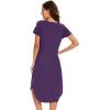 image:imageWiWi Bamboo Viscose Nightgowns for Women Soft Long Sleeve Sleep Shirt Nightshirts Cooling Pajamas Sleepwear S4XBdark Purple