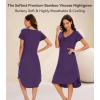 image:imageWiWi Bamboo Viscose Nightgowns for Women Soft Long Sleeve Sleep Shirt Nightshirts Cooling Pajamas Sleepwear S4XBdark Purple